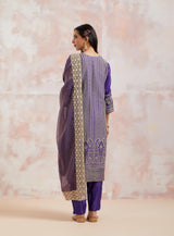 Purple Chander Embroidered Kurta Set