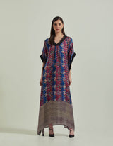 Hand Block Printed Multi Colour Kaftan Dress