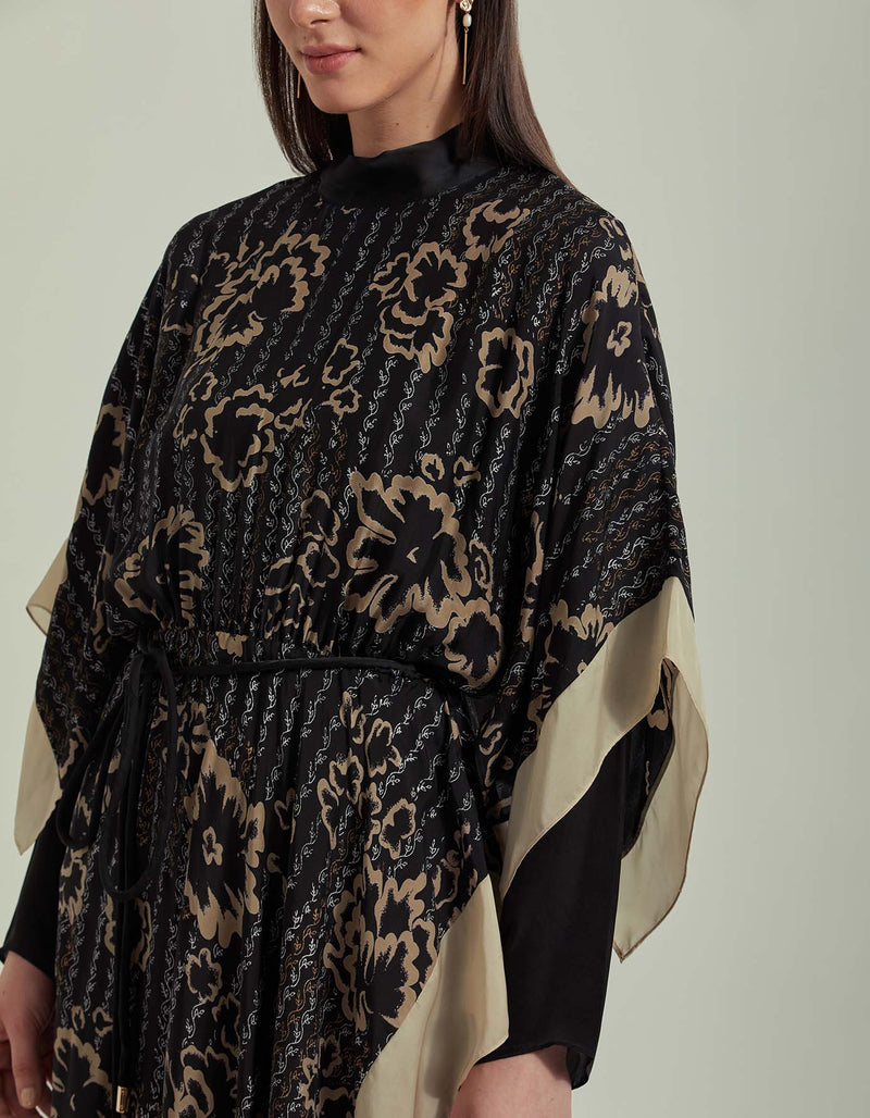 Long Printed Double Layer Dress