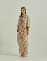 Drepe Skirt Set in Gold