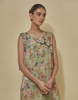 Multi Colour Printed Chiffon Dress