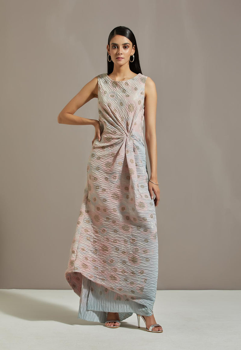 Peach Organza Cape Set