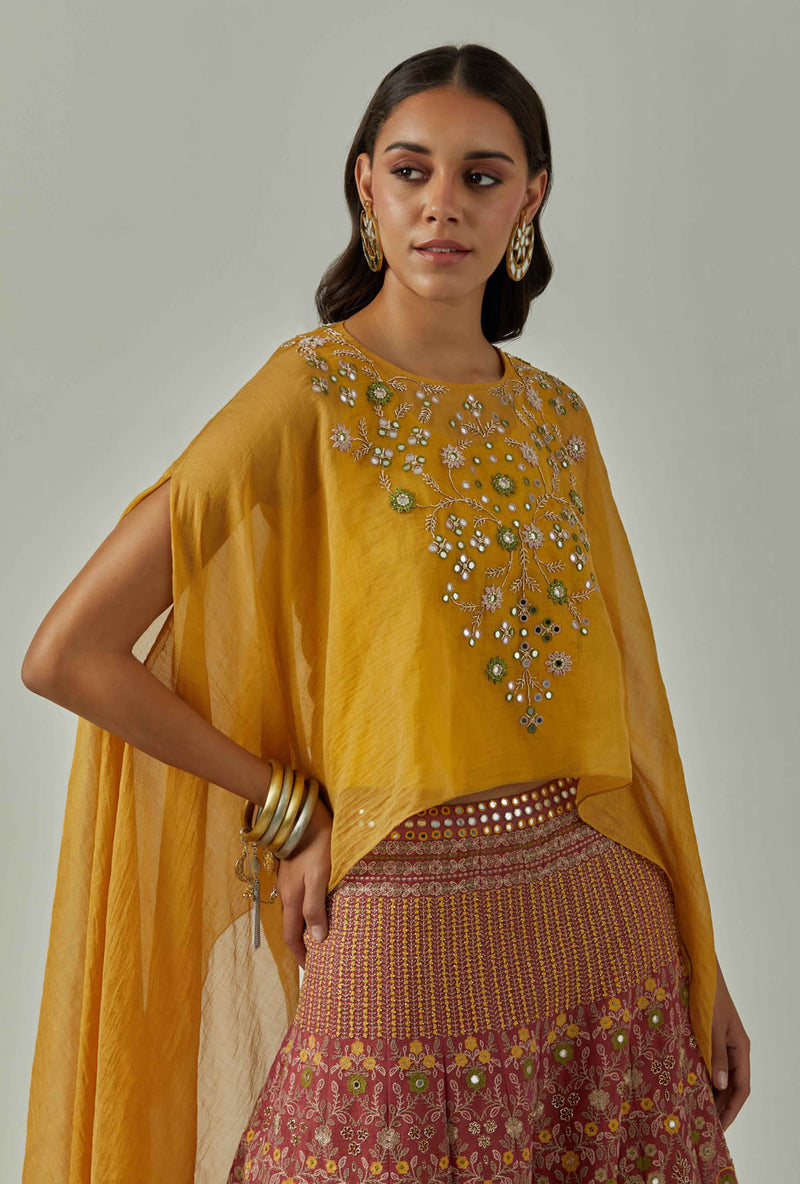 Yellow Cape With Skirt