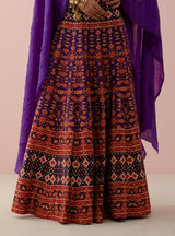 Purple Crush Silk Cape With Skirt