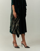 Tiered Dress Paired With a Cape