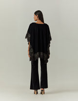 Velvet Embroidered Kaftan With Pants